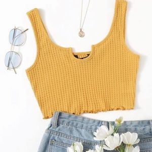 Mustard Yellow Cropped Tank